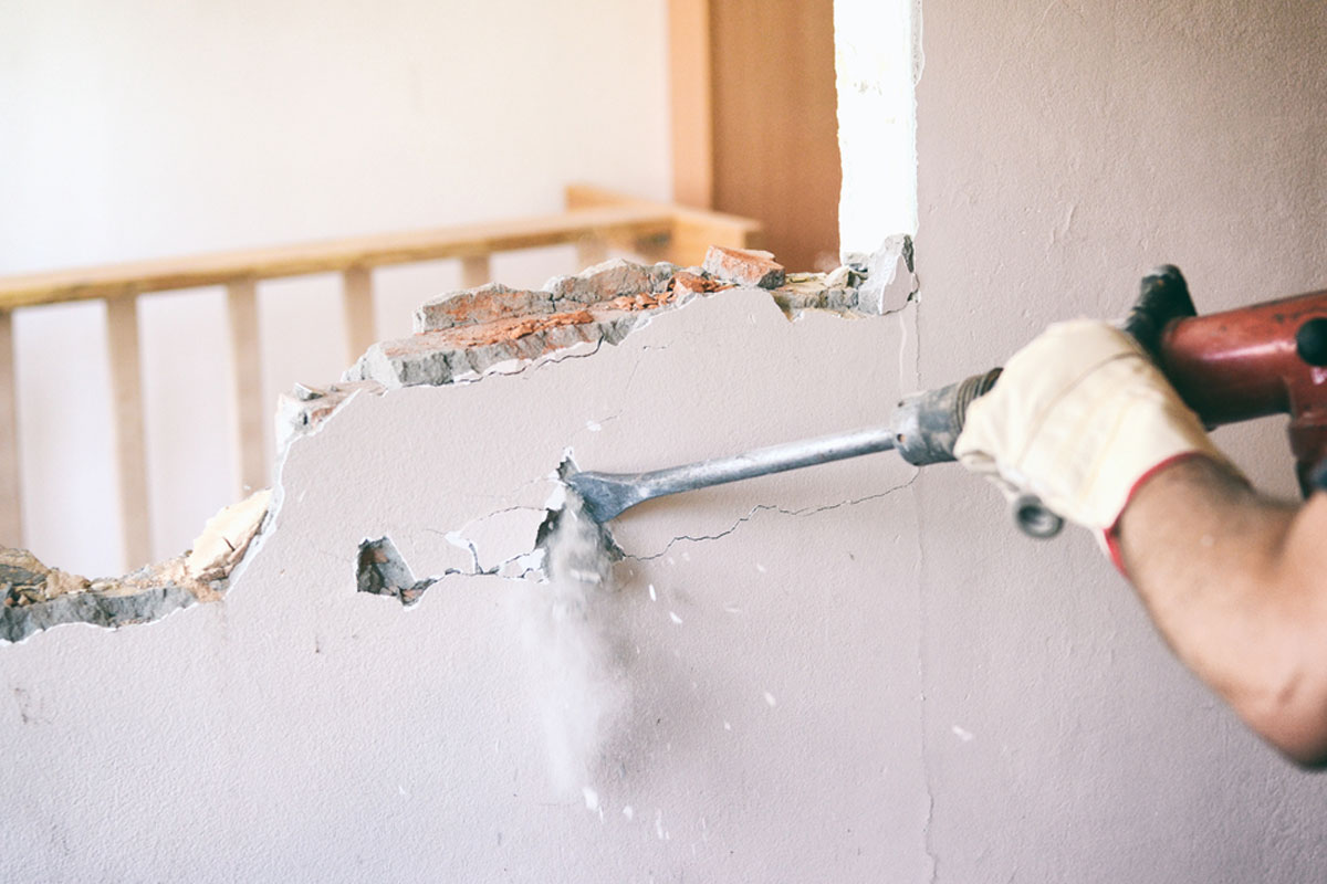 Certified demolition and cleanout work on a residential structure